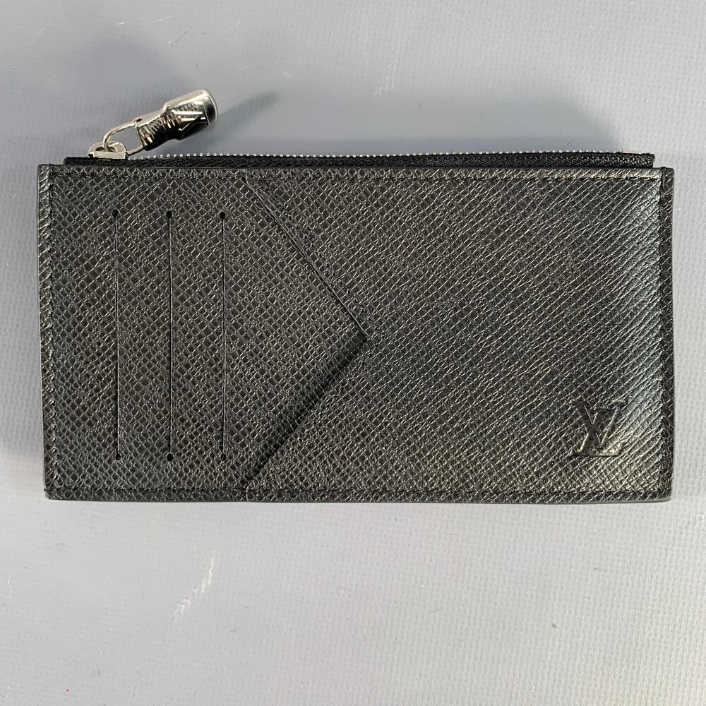 LOUIS VUITTON Black Taiga Leather Wallet